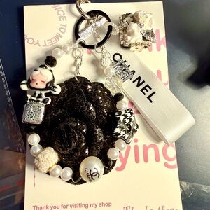 Authentic Chanel Ribbon With Handmade Bag Charm